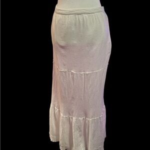 Banana Republic White Tiered Midi Skirt